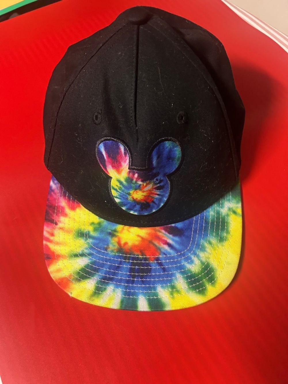 Tie-Dye Mickey Ear Baseball Cap - Black